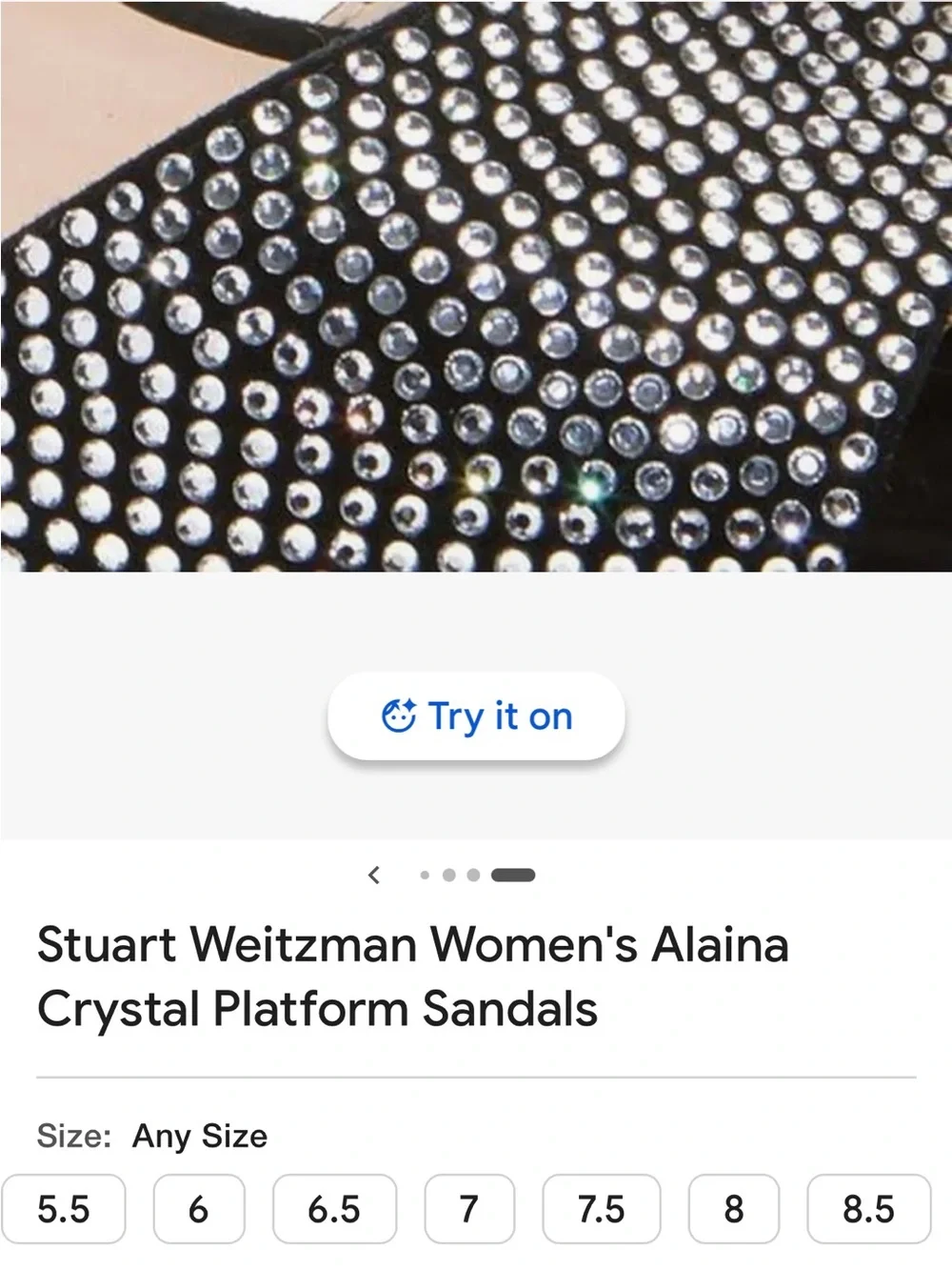 Stuart Weitzman Black Crystal Embellished Platform Sandals